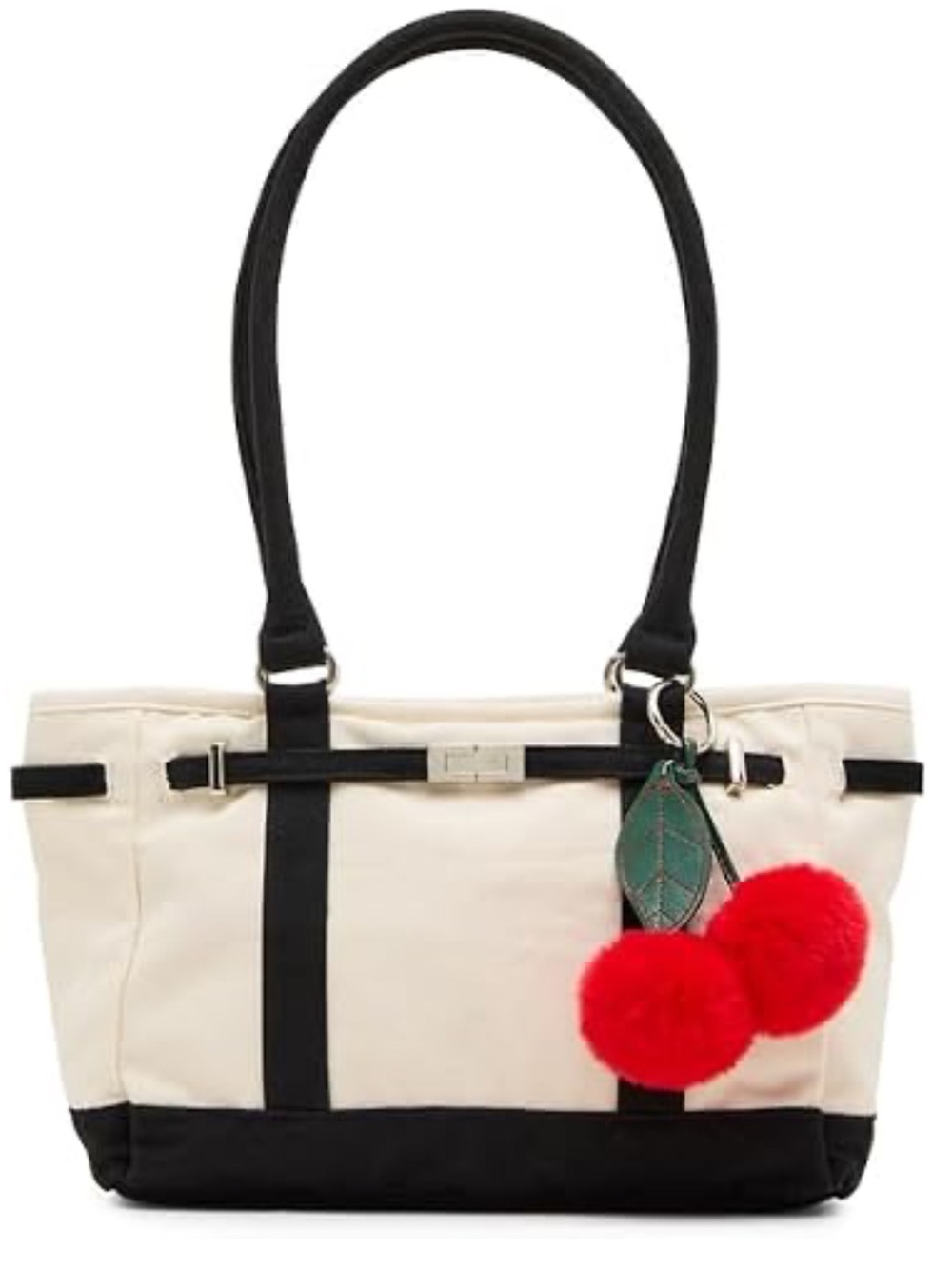 Canvas Women’s Black & Cream Tote Bag, madden girl
